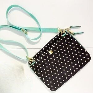 Fossil Black White Polka Dot Crossbody Bag Purse